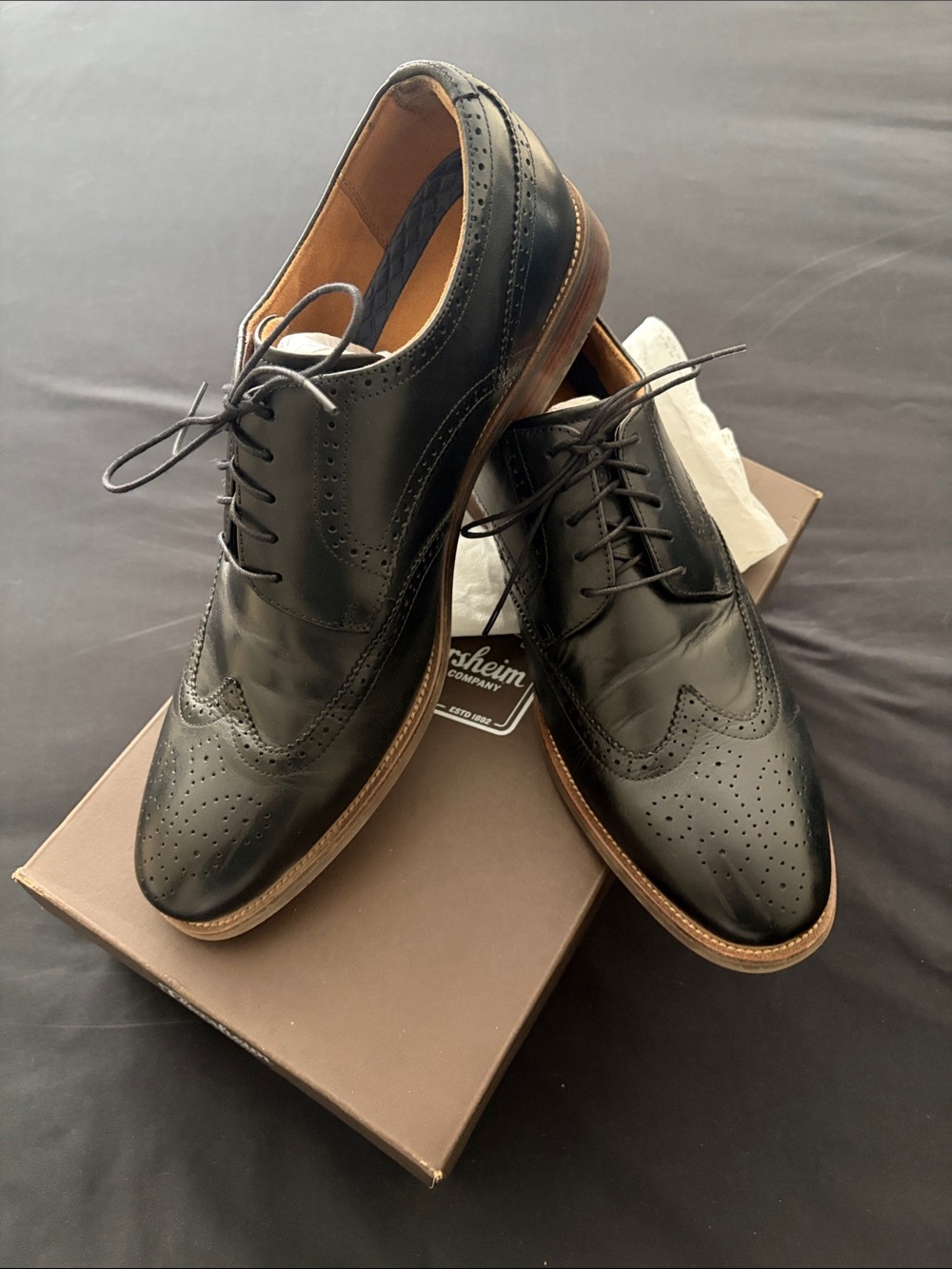 Men's Black Wingtip Oxford Dress Shoes - Florsheim
